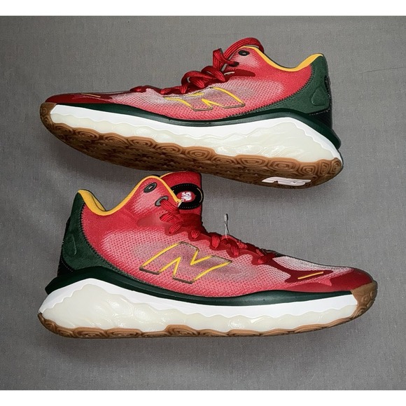 New Balance Shoes Men's Size 12 Basketball Fresh Foam Red Green Fit Weave - Picture 2 of 7